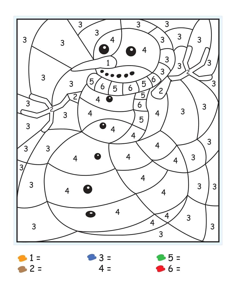 Christmas Color By Number Coloring Pages