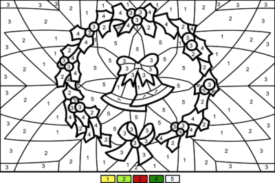 Planșe de colorat de Crăciun după numere