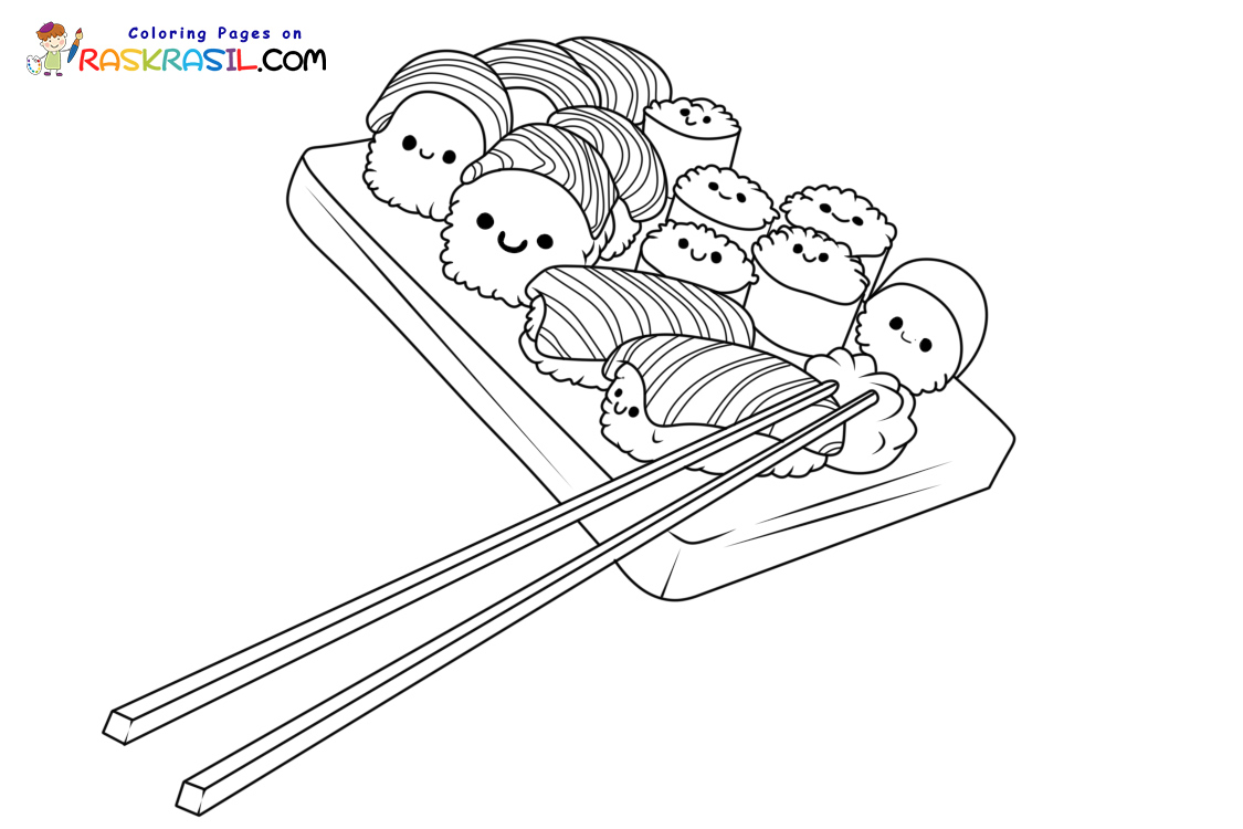 Raskrasil.com-Coloring-Pages-Food-Sushi-and-Rolls