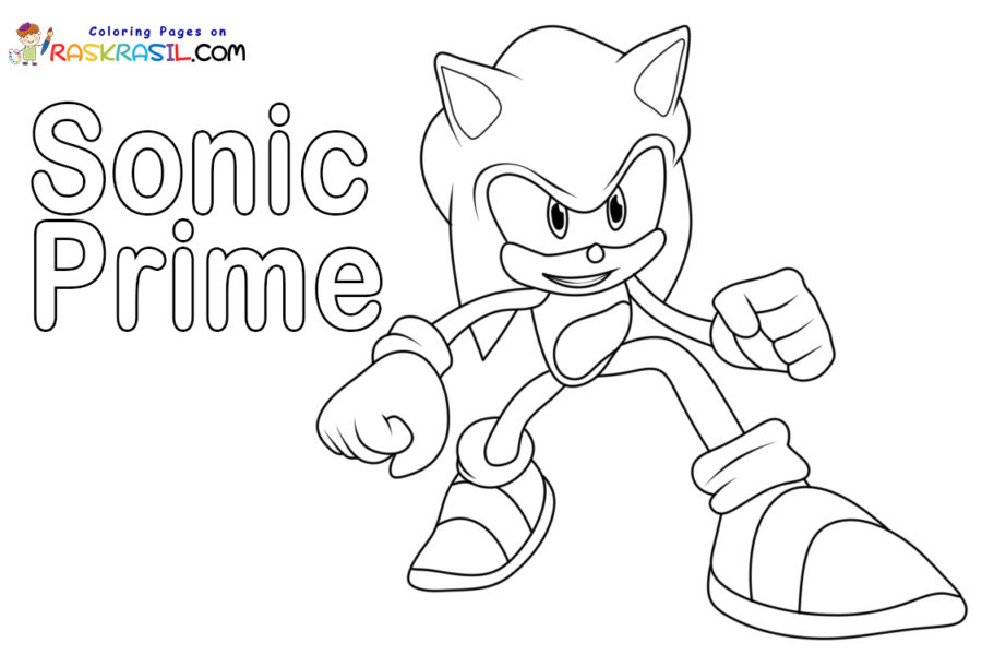 sonic prime coloring page high quality