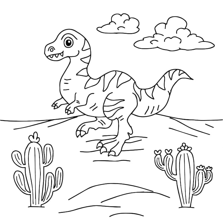 Desenhos de Dinossauros Fofos para Colorir