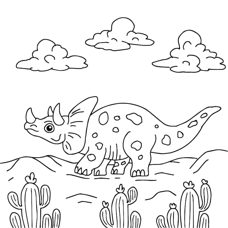 Coloriage Mignons Dinosaures à imprimer