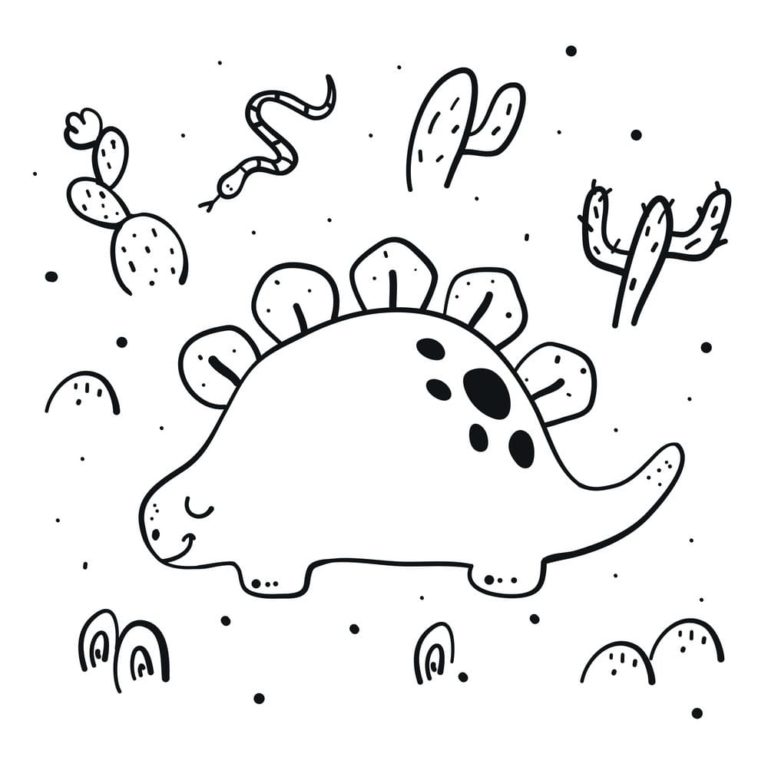 Desenhos de Dinossauros Fofos para Colorir