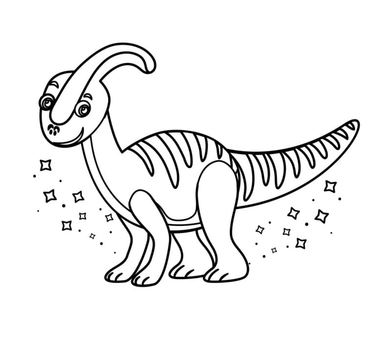 Disegni di Simpatico Dinosauro da Colorare