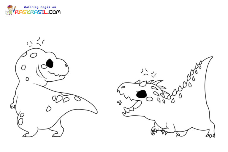 Desenhos de Dinossauros Fofos para Colorir