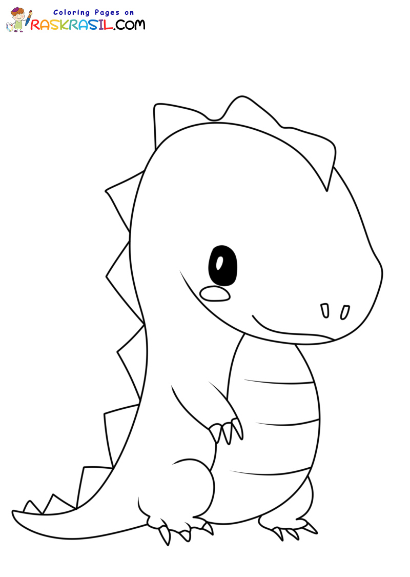 Coloring Pages Dinosaur Cute