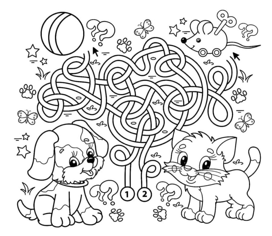 Dog and Cat Coloring Pages