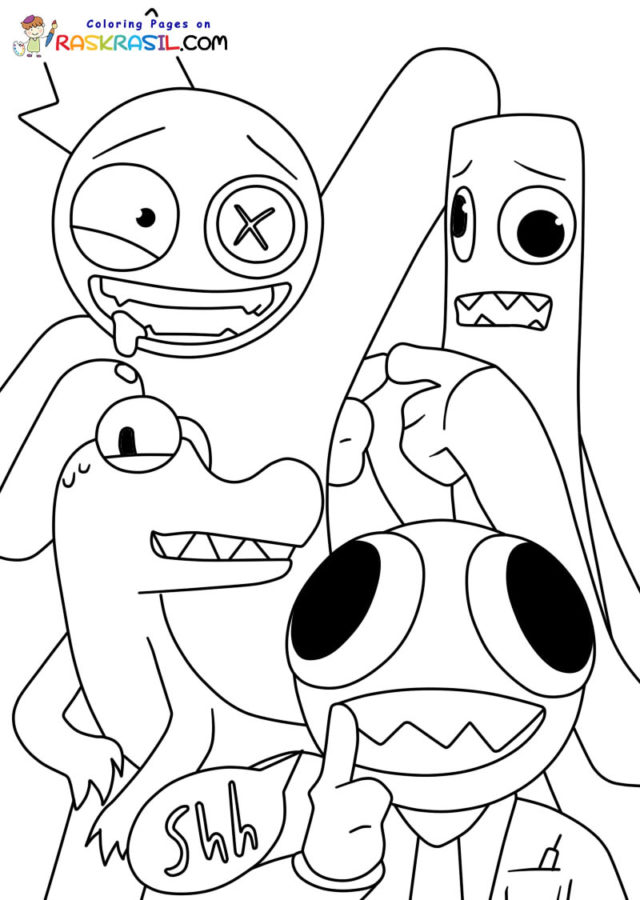 Desenhos de Azul de Rainbow Friends para Colorir e Imprimir