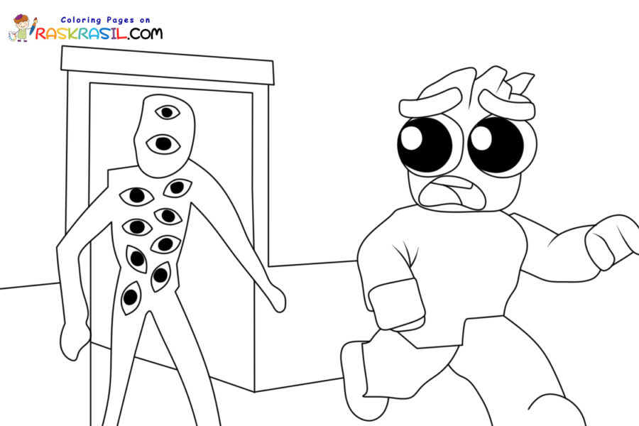 Roblox character coloring page Doors - Topcoloringpages.net in