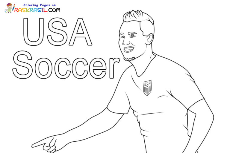 10 America Soccer Coloring Page for Kids and Adults