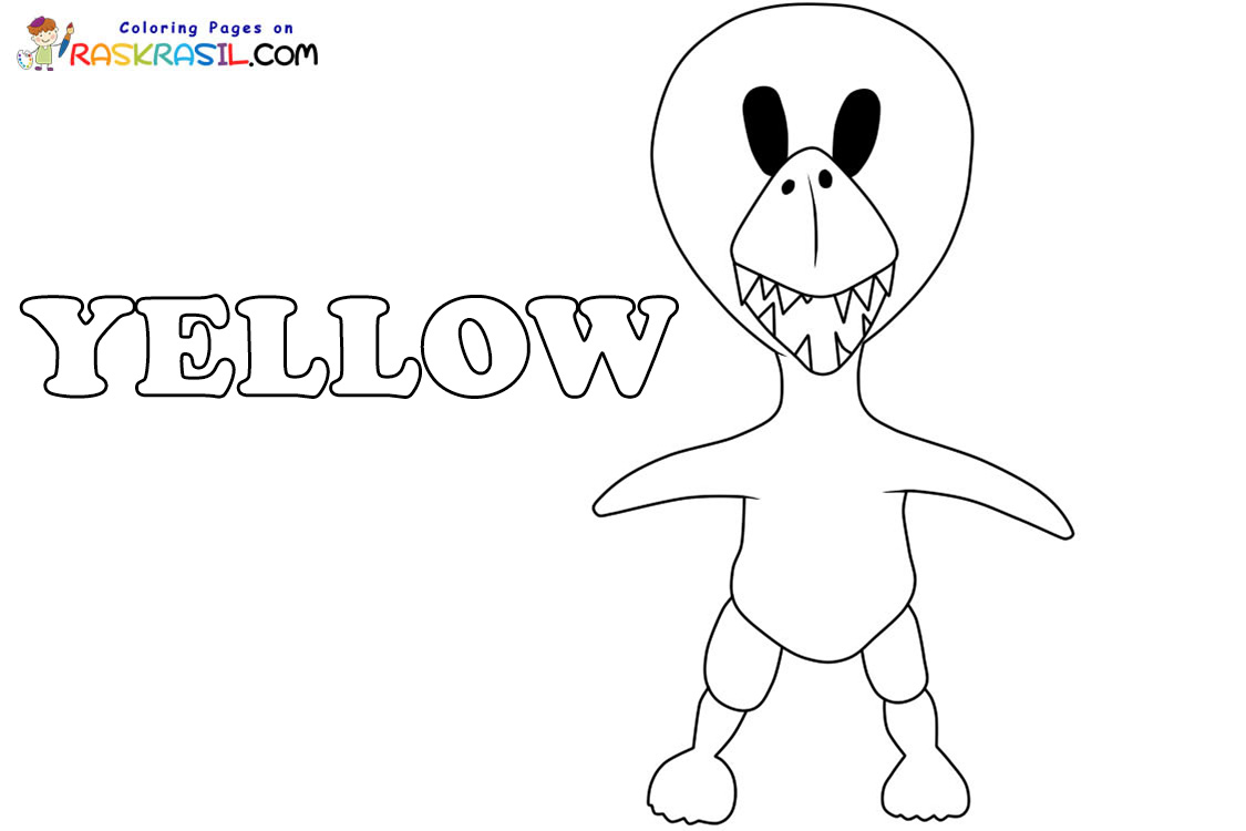 Yellow Rainbow Friends Coloring Pages