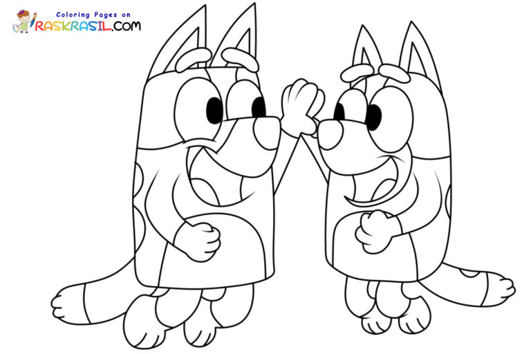 Bluey and Bingo Coloring Pages