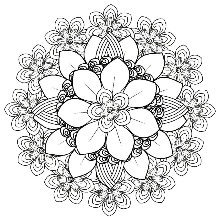 Kolorowanki Kwiatowa Mandala | Darmowe Malowanki do wydruku