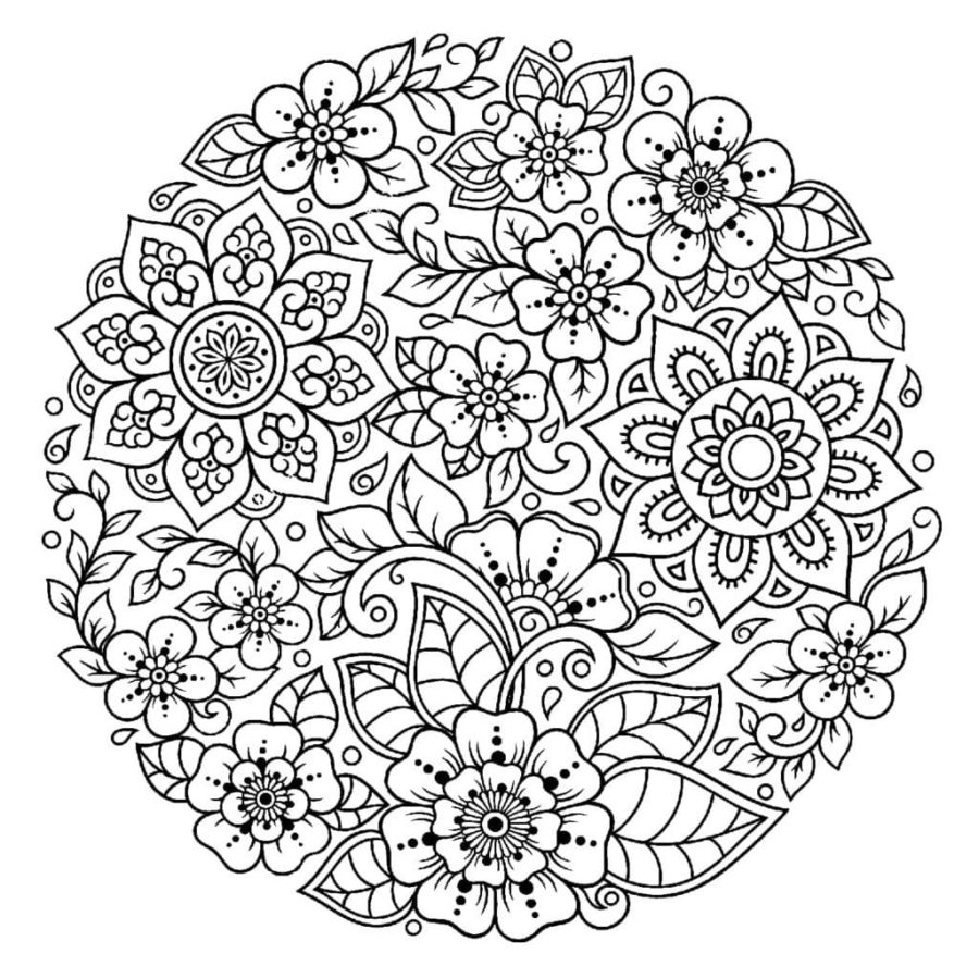 Kolorowanki Kwiatowa Mandala | Darmowe Malowanki do wydruku