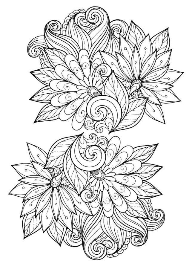 Desenhos de Mandalas Florais para Colorir