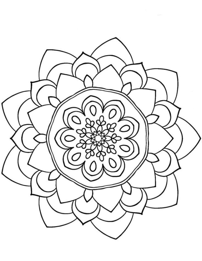 Coloriage Mandala Floral à imprimer