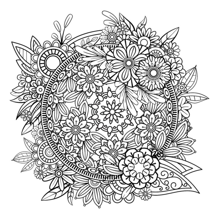 Dibujos de Mandalas Flores para Colorear
