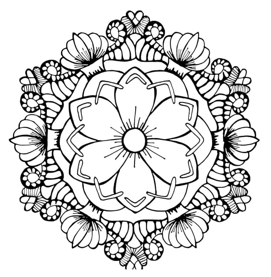 Coloriage Mandala Floral à imprimer