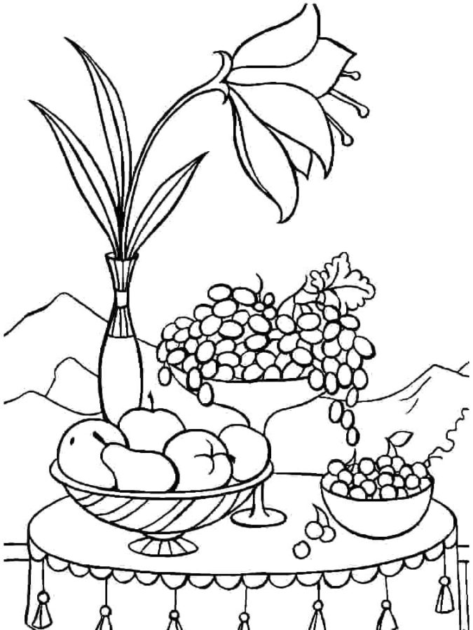 Still Life Coloring Pages