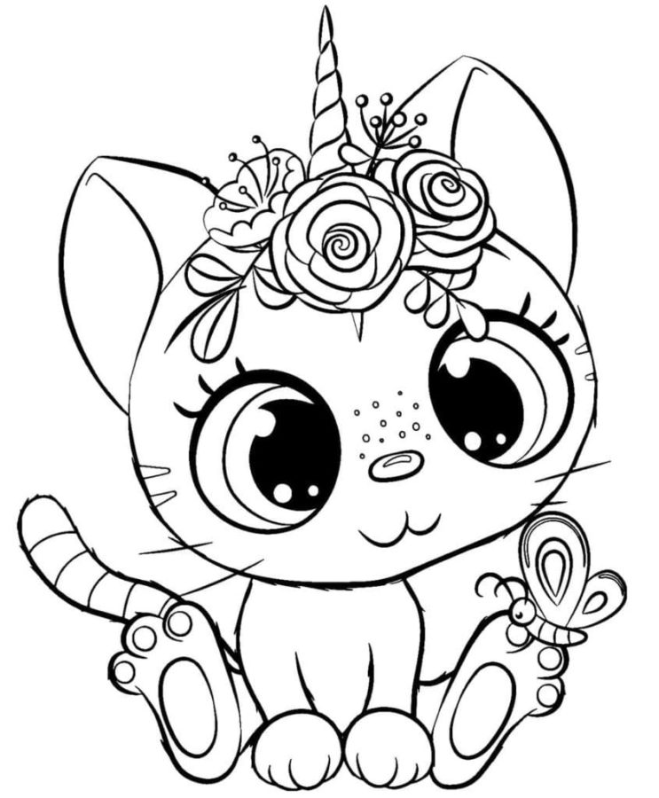 YOYTOO Cat Coloring Pads Kit for Girls, Unicorn Coloring Book with 30  Coloring Pages 10 Rainbow Scratch Papers 16 Colored Pencils for Drawing