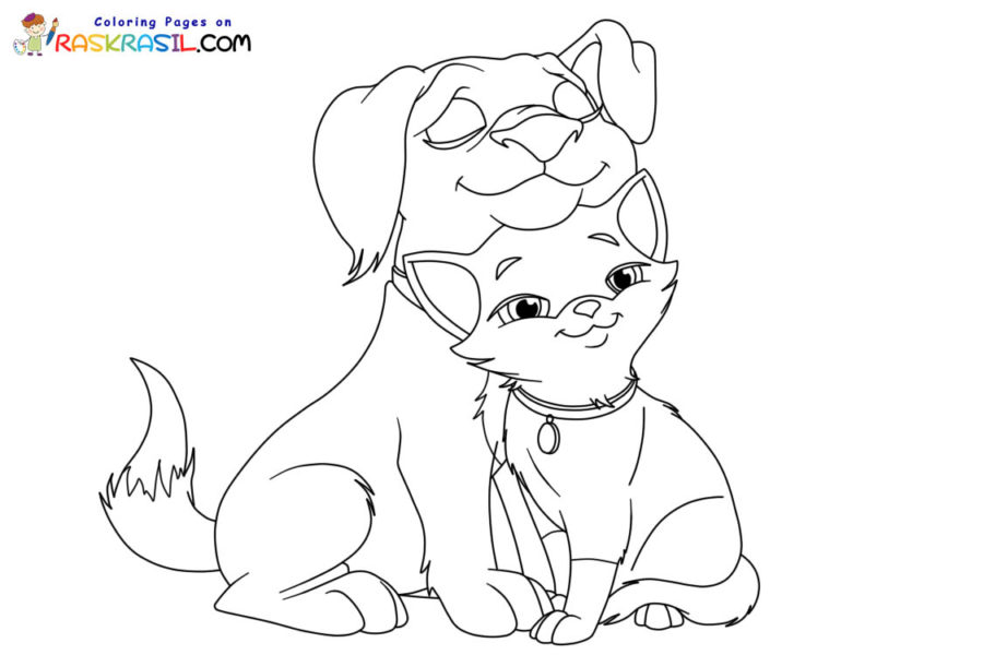 Dibujos de Perros y Gatos para Colorear