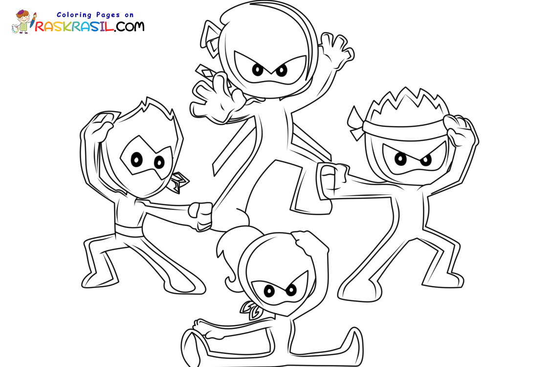 Ninja kidz coloring pages free printables