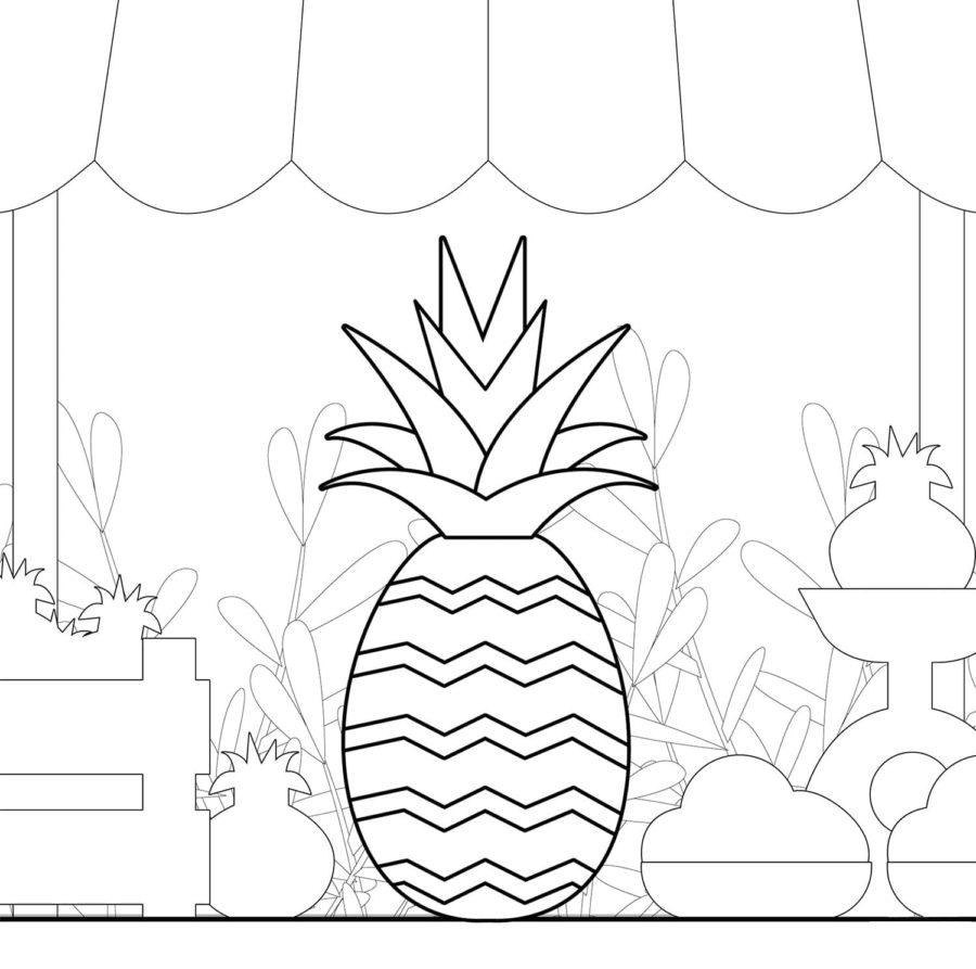 Disegni di Ananas da Colorare