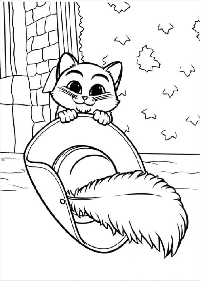 Dibujos de El Gato con Botas para Colorear