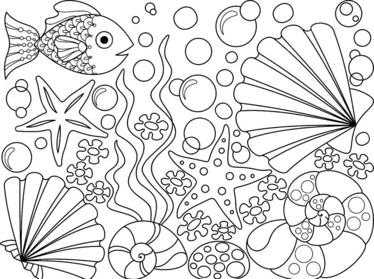 Seashell Coloring Pages