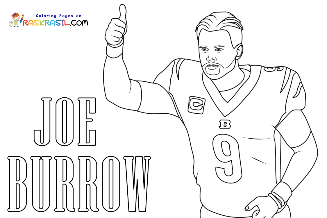 Joe Burrow Coloring Pages