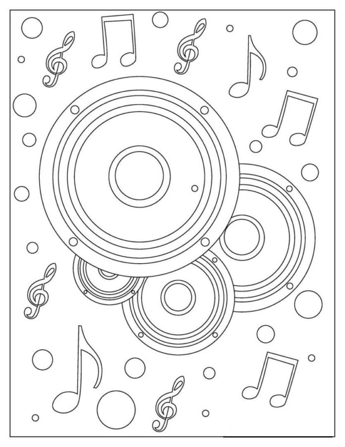 Desenhos de Notas Musicais para Colorir