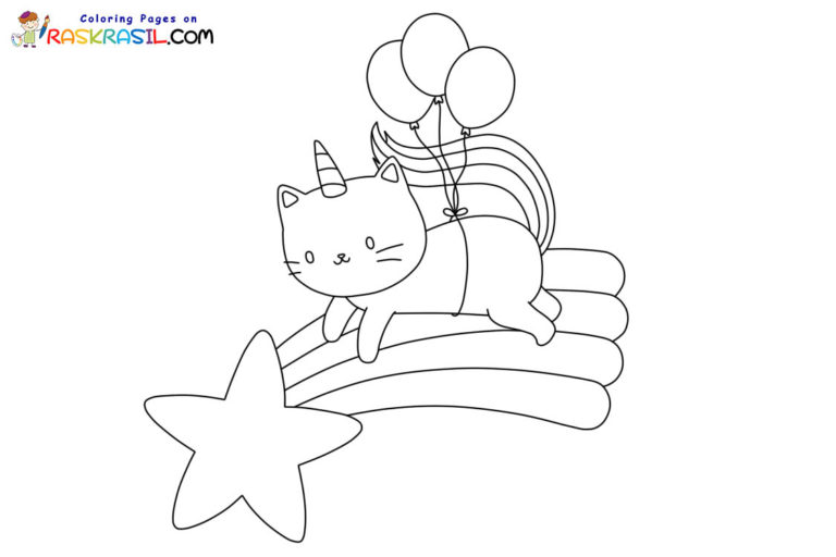  Ausmalbilder Katzen-Einhorn 