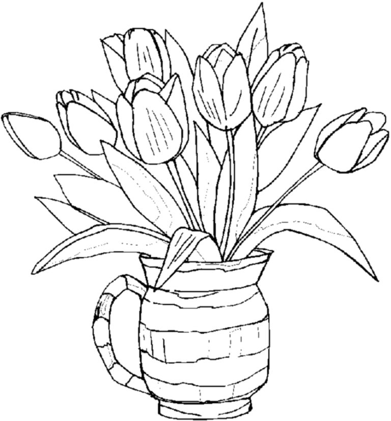 Ausmalbilder Frühlingsblumen | Malvorlagen zum Ausdrucken