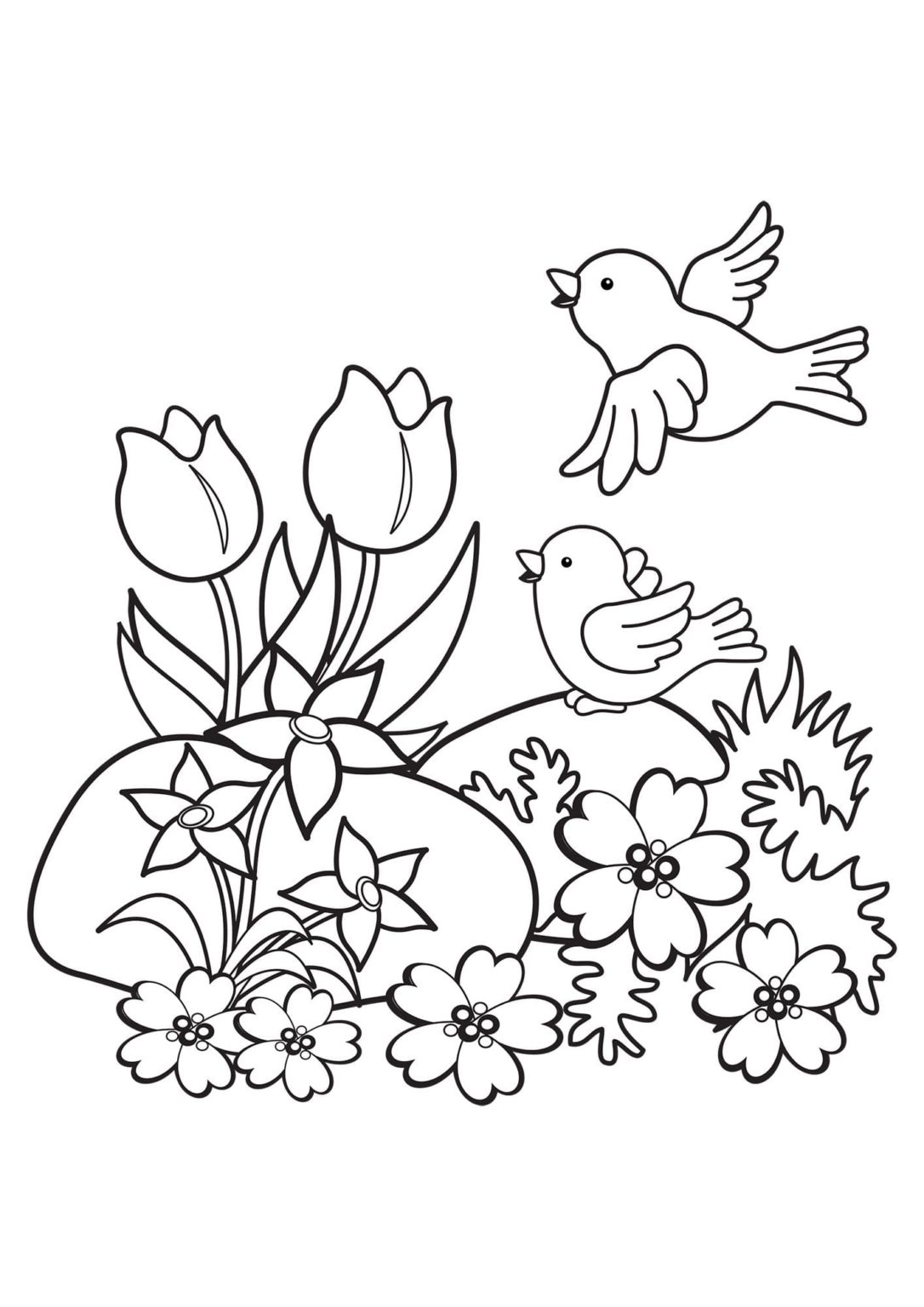 Ausmalbilder Frühlingsblumen | Malvorlagen zum Ausdrucken
