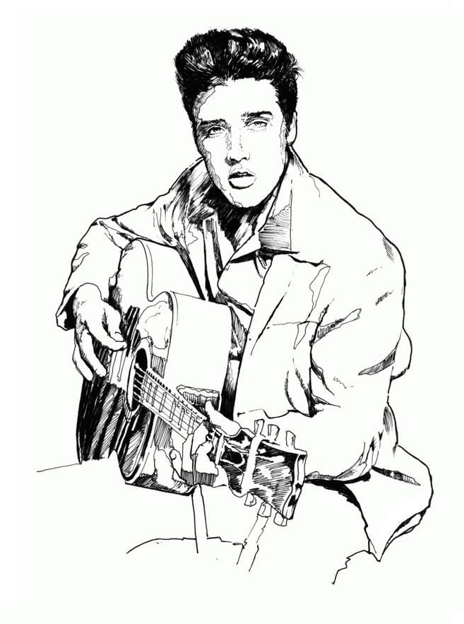 Coloriage Elvis Presley à imprimer