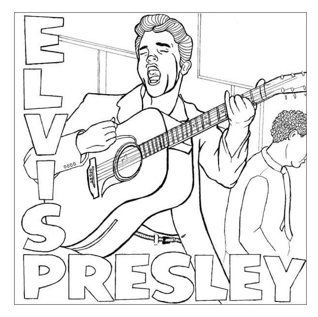 Coloriage Elvis Presley à imprimer