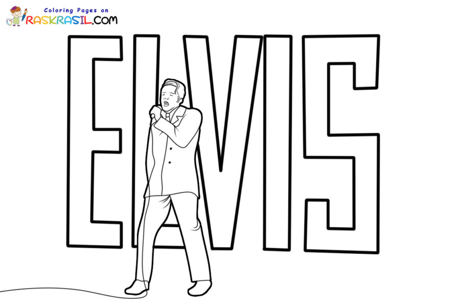 Desenhos de Elvis para Colorir