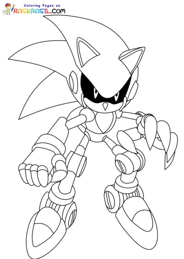 Desenhos do Metal Sonic para colorir - Bora Colorir