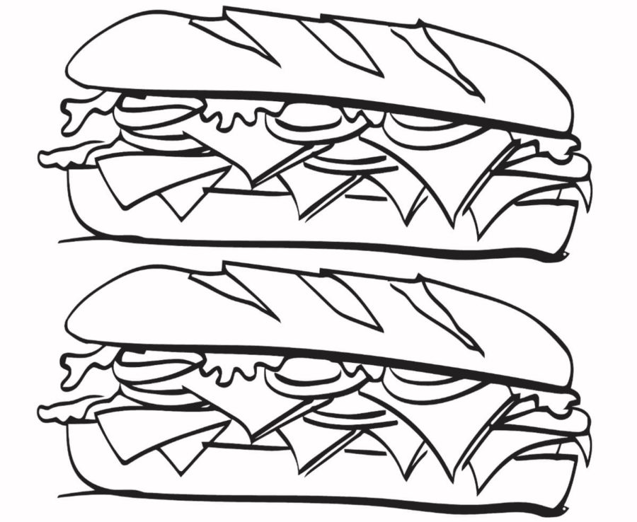 Dibujos de Sandwich para Colorear
