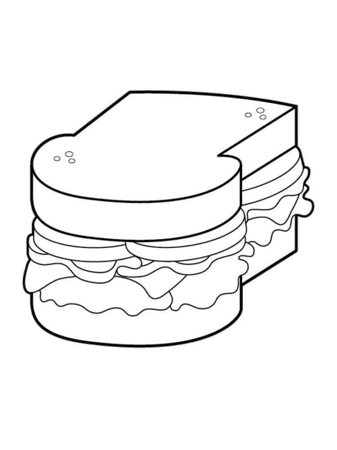 Coloriage Sandwich à imprimer