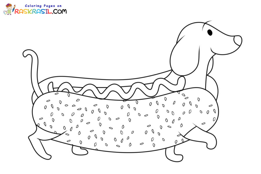 Ausmalbilder Hotdog | Kostenlos Malvorlagen zum Ausdrucken