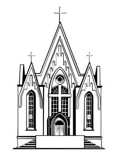 Ausmalbilder Kirche | Kostenlos Malvorlagen zum Ausdrucken