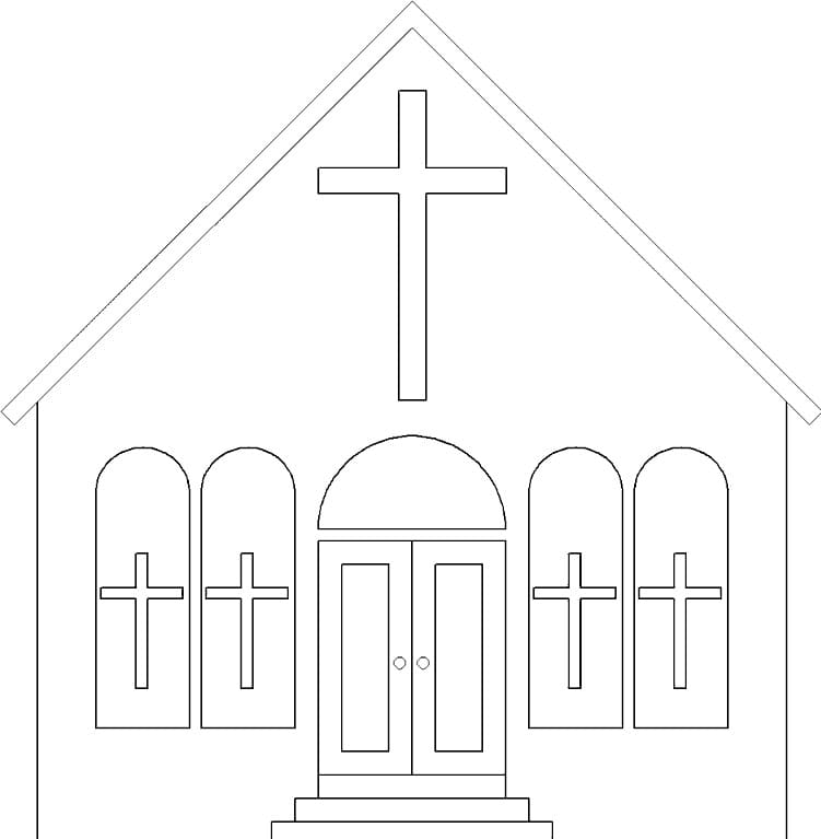 Desenhos de Igreja para Colorir