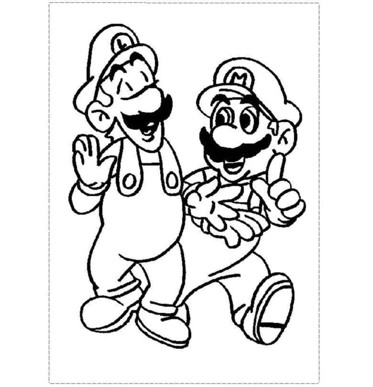 Dibujos de Mario y Luigi para Colorear