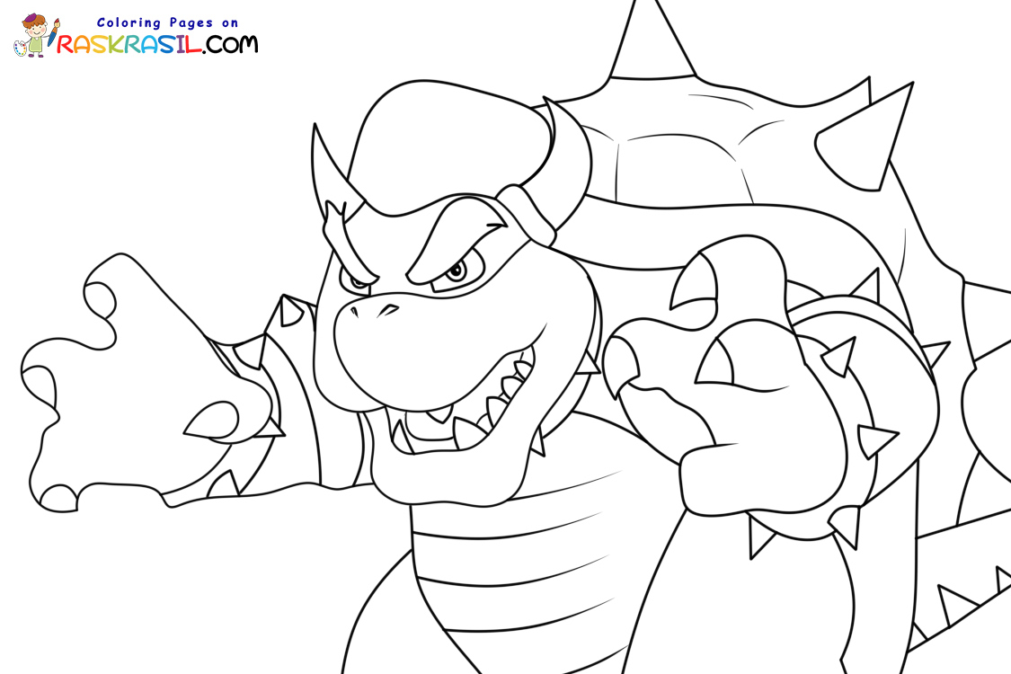 Ausmalbilder Bowser | Kostenlos Malvorlagen zum Ausdrucken