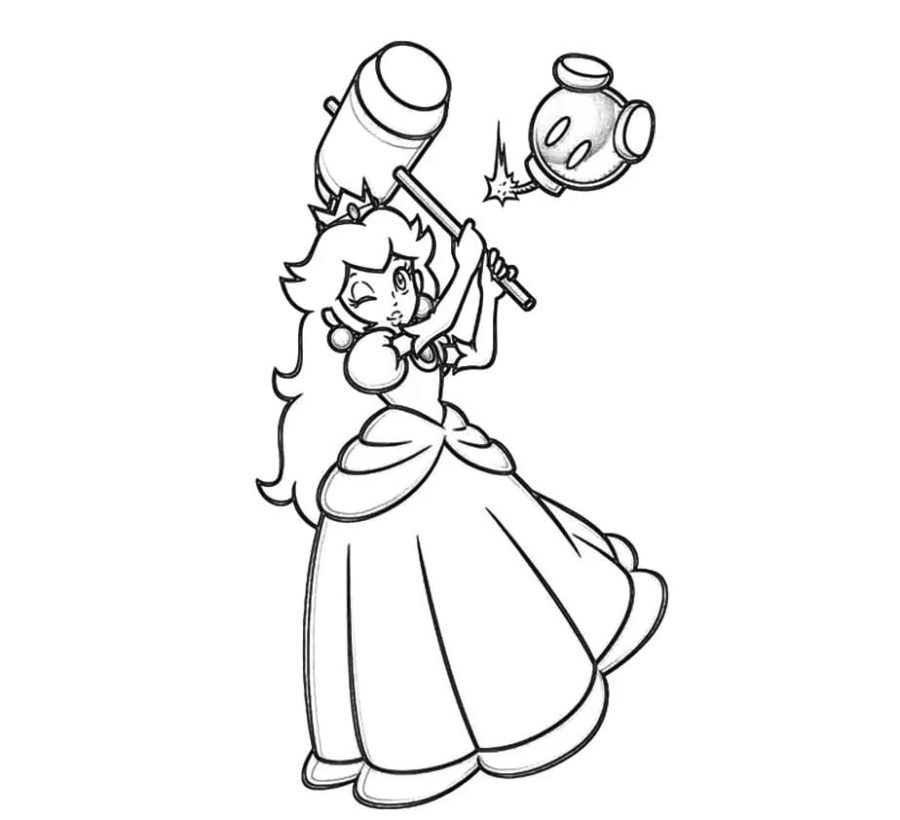 Princess Peach Coloring Pages