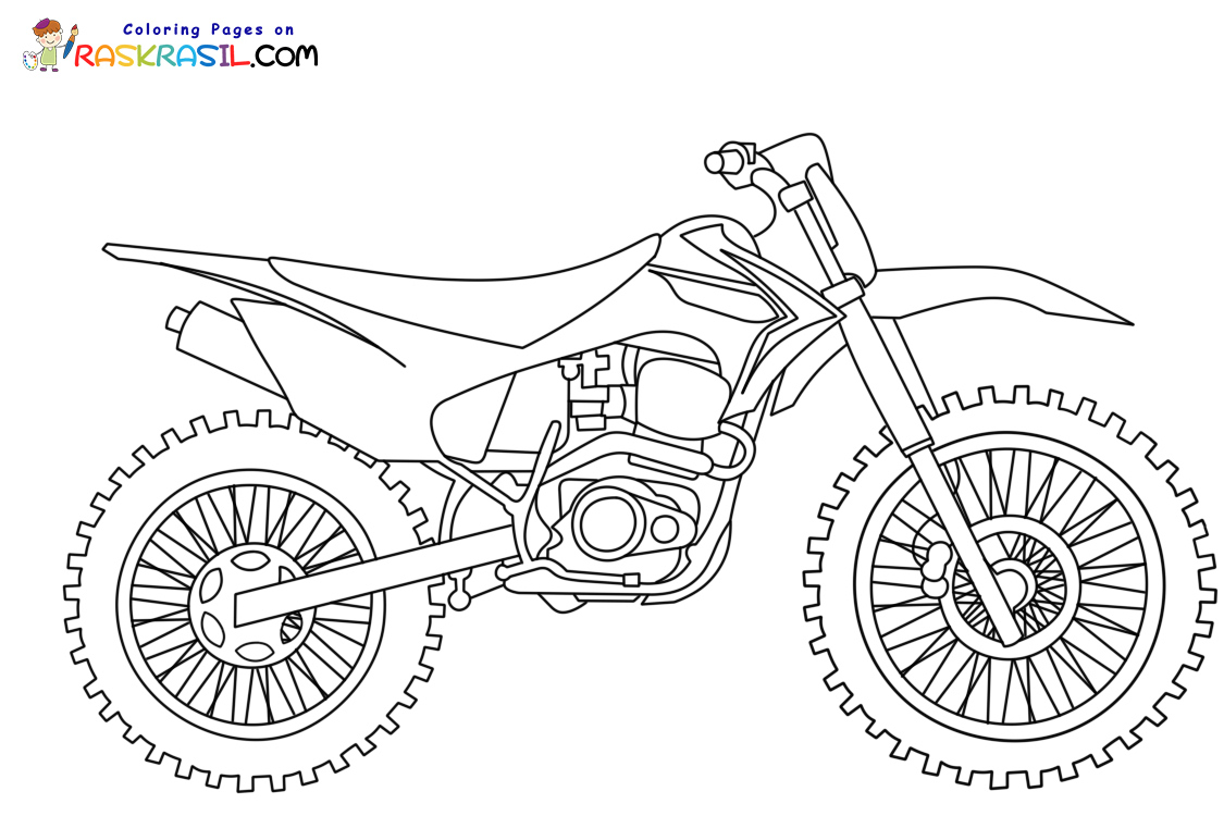 Desenho de Motocross para Colorir - Colorir.com