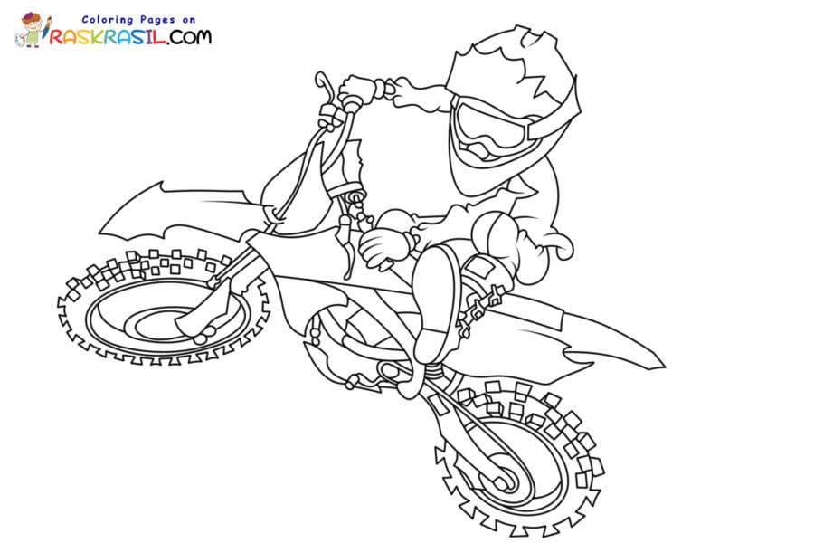 Manobra motocross para colorir - Imprimir Desenhos