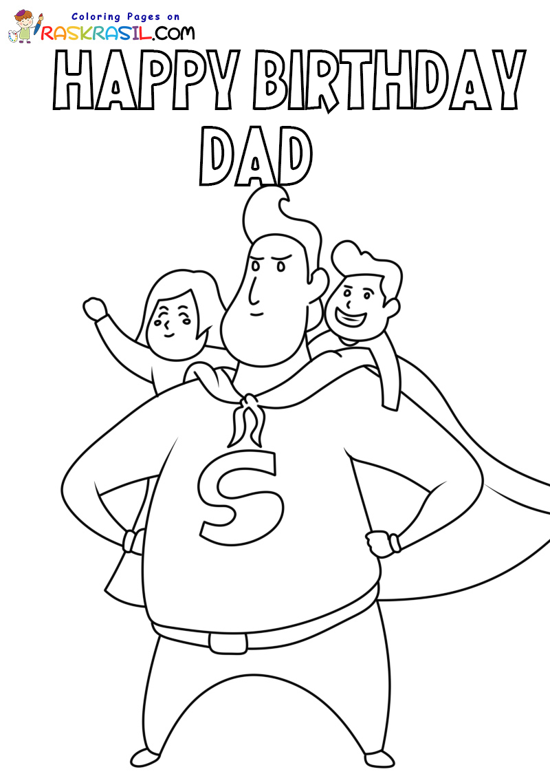 Happy Birthday Dad Coloring Pages