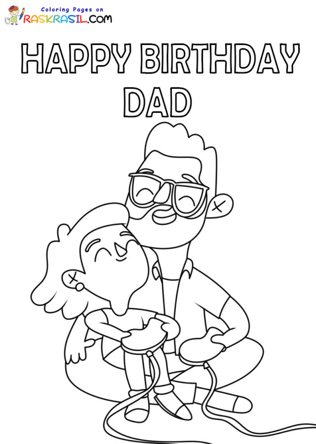 Happy Birthday Dad Coloring Pages